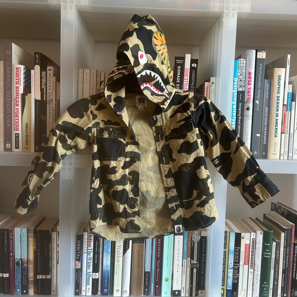 A Bathing Ape Kids Camouflage Shark Hoodie